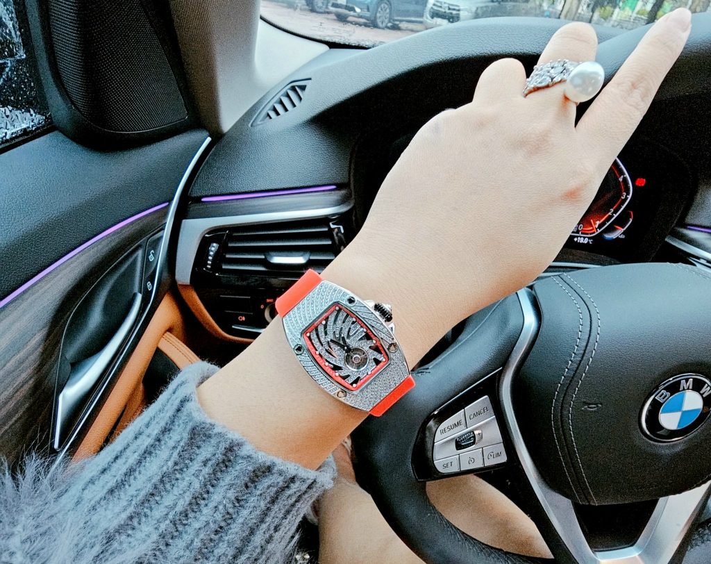 Đồng hồ nữ chính hãng Hanboro đính đá mặt lốc xoáy 36mm (5)