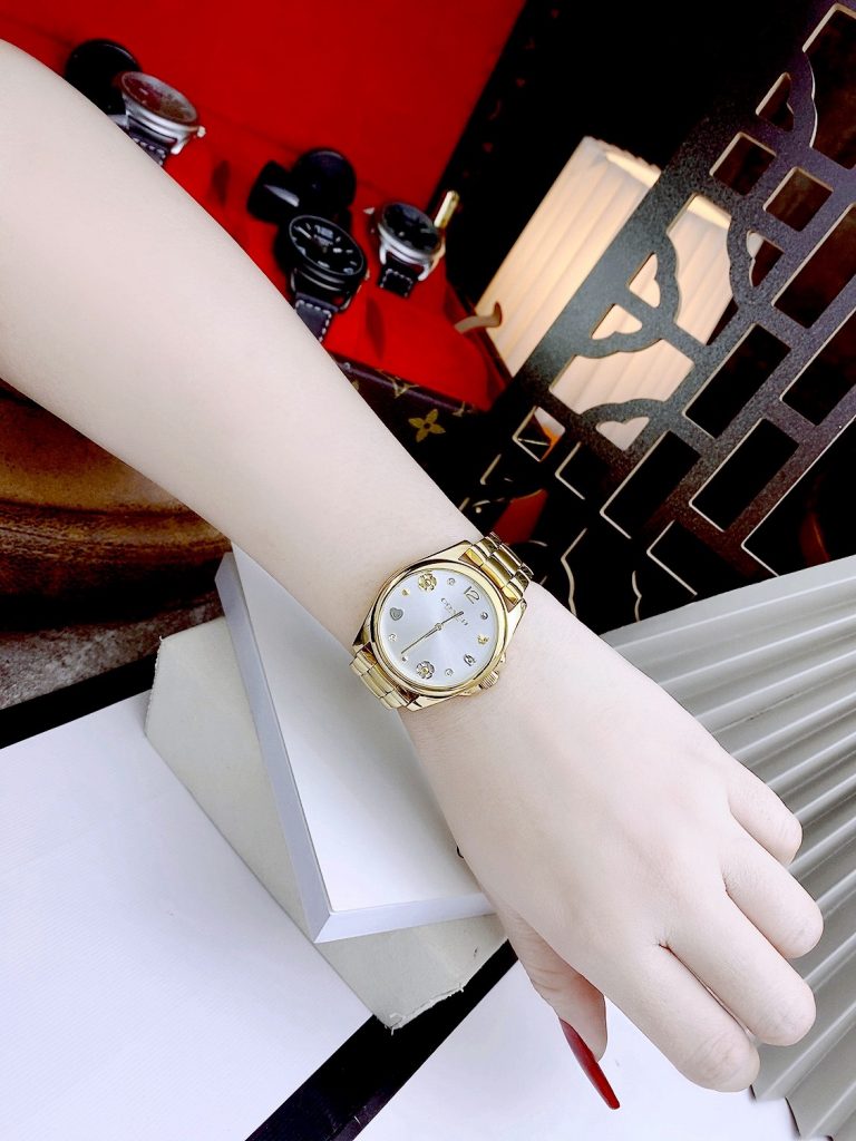 Đồng hồ Coach nữ dây kim loại Coach New York phiên bản cánh hoa 37mm