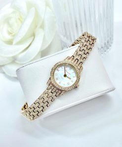 Đồng hồ Davena 61511 nữ chính hãng dây kim loại đính đá 22mm