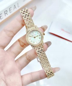 Đồng hồ Davena 61511 nữ chính hãng dây kim loại đính đá 22mm