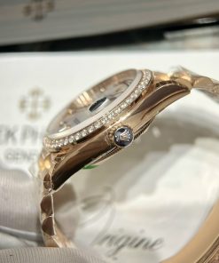 Đồng hồ Rolex Day-Date nam Rose Gold đính đá Replica 1:1 Ew Factory 40mm