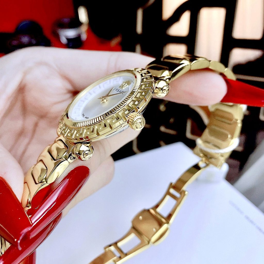 Đồng hồ Versace nữ VERSACE GRECA TWIST mặt trắng Like auth 35mm