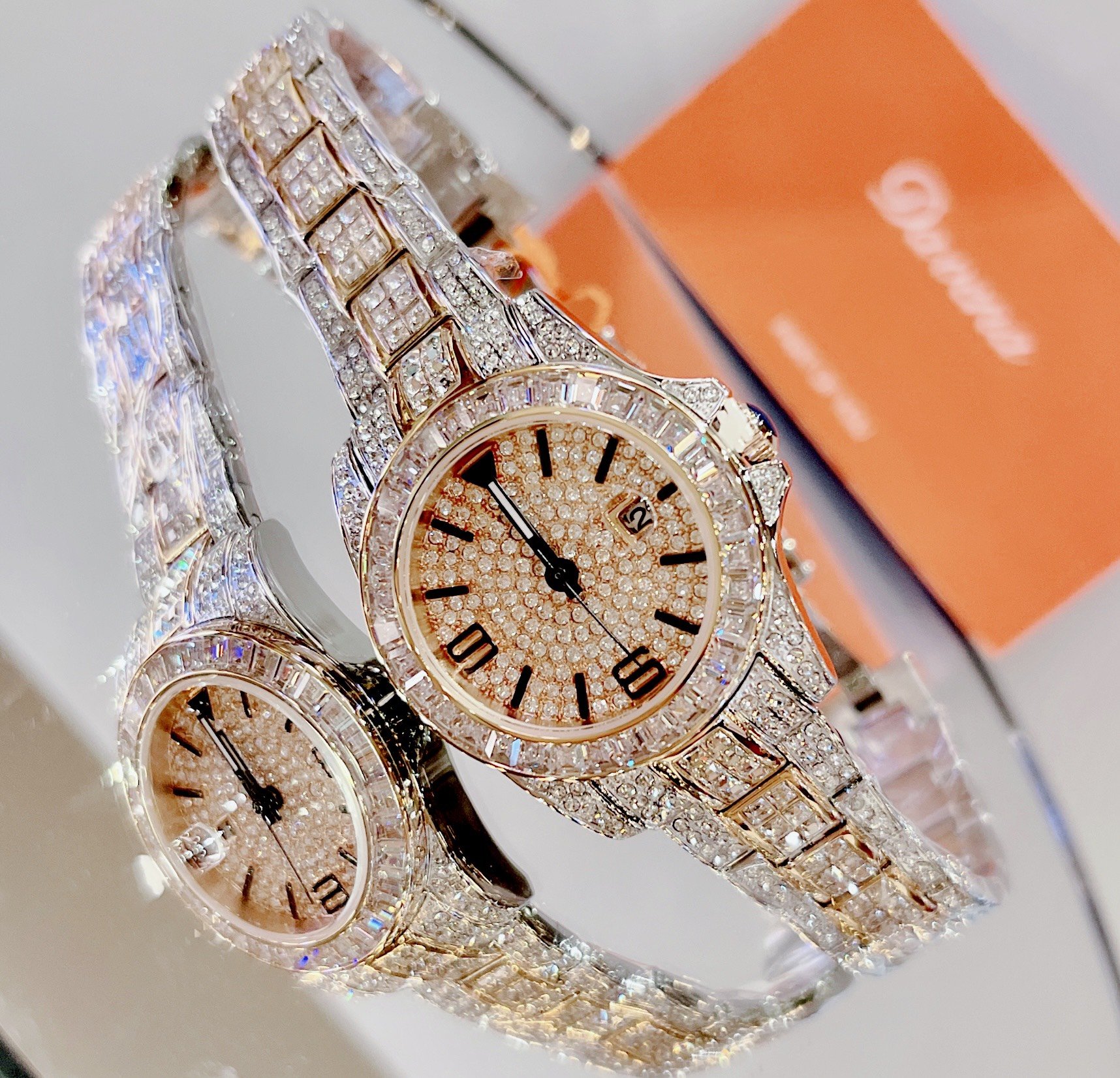 Đồng hồ chính hãng Davena nữ Davena 60313 Demi Rose đính đá (4) Đồng hồ chính hãng Davena nữ Davena 60313 Demi Rose đính đá