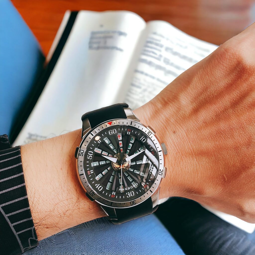 Đồng hồ nam Hanboro mặt số mạt chược chính hãng 46mm (1)