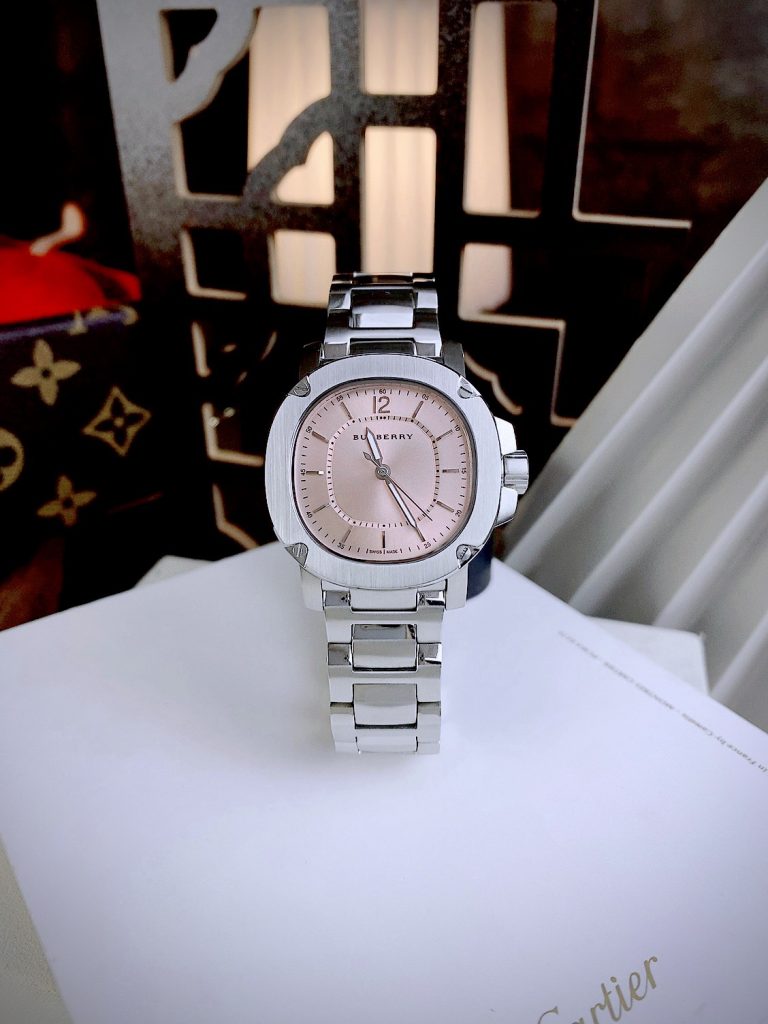 Đồng hồ Burberry The Britain nữ mặt hồng Like auth 34mm