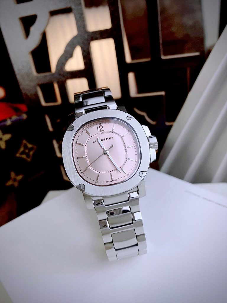 Đồng hồ Burberry The Britain nữ mặt hồng Like auth 34mm
