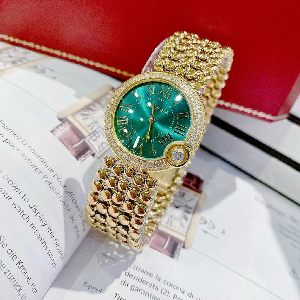 Đồng hồ Cartier Ballon Bleu nữ màu vàng gold Fake giá rẻ 32mm