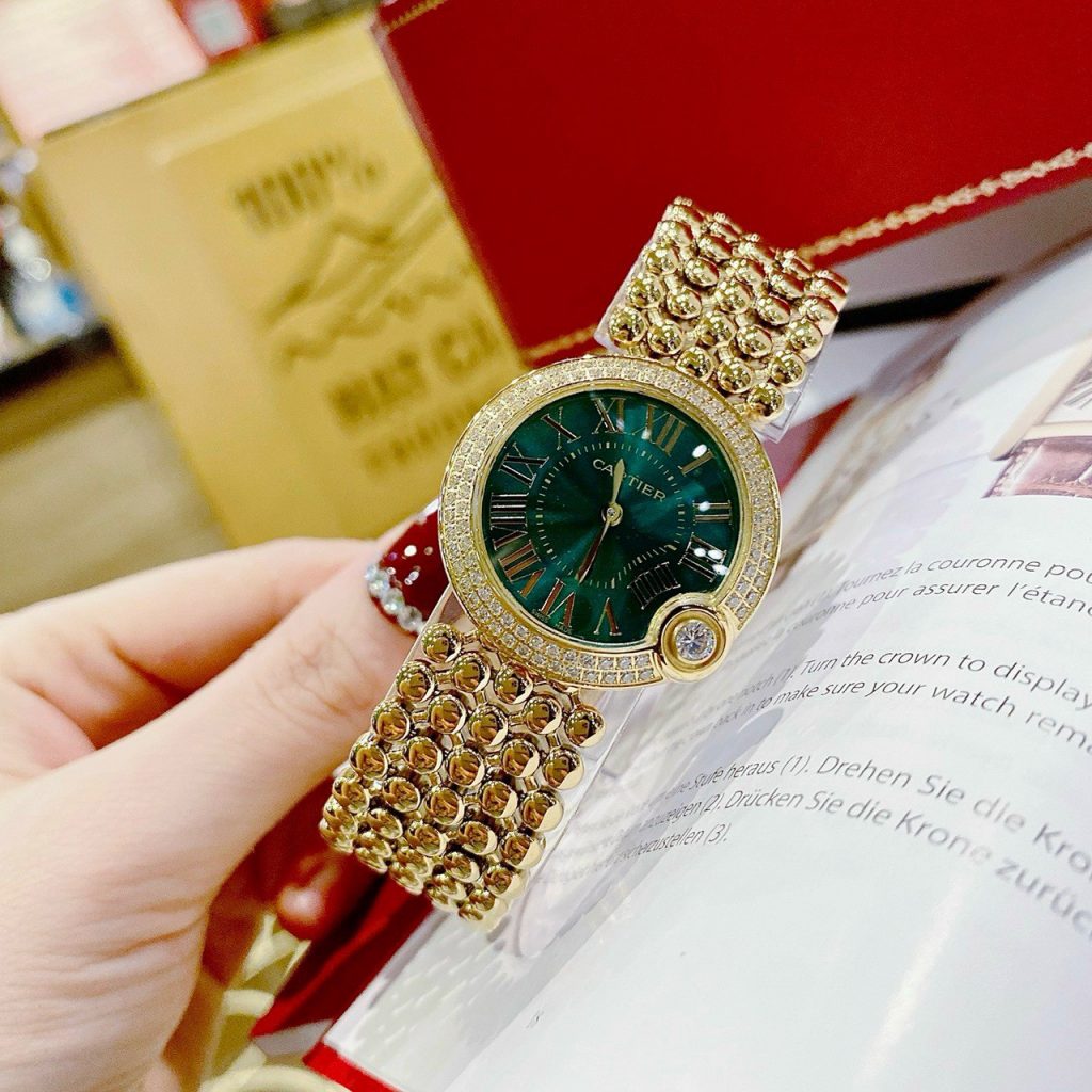 Đồng hồ Cartier Ballon Bleu nữ màu vàng gold Fake giá rẻ 32mm