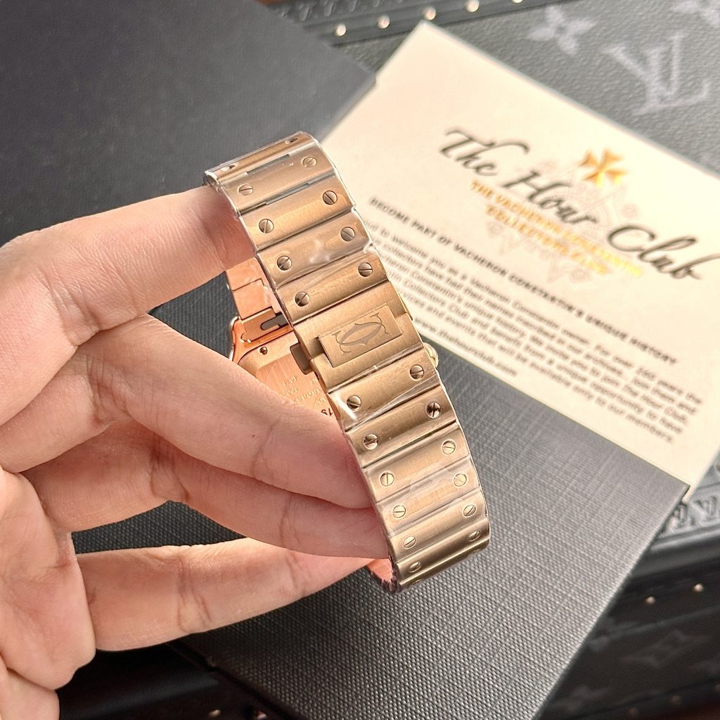 Đồng hồ Cartier Santos de Cartier Rep 11 màu vàng hồng BV Factory 39 (9)