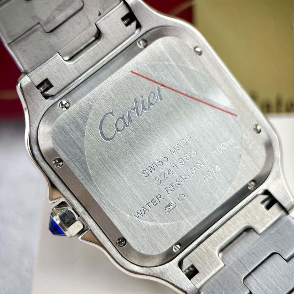 Đồng hồ Cartier Santos nam mặt đính đá Fake cao cấp 40mm