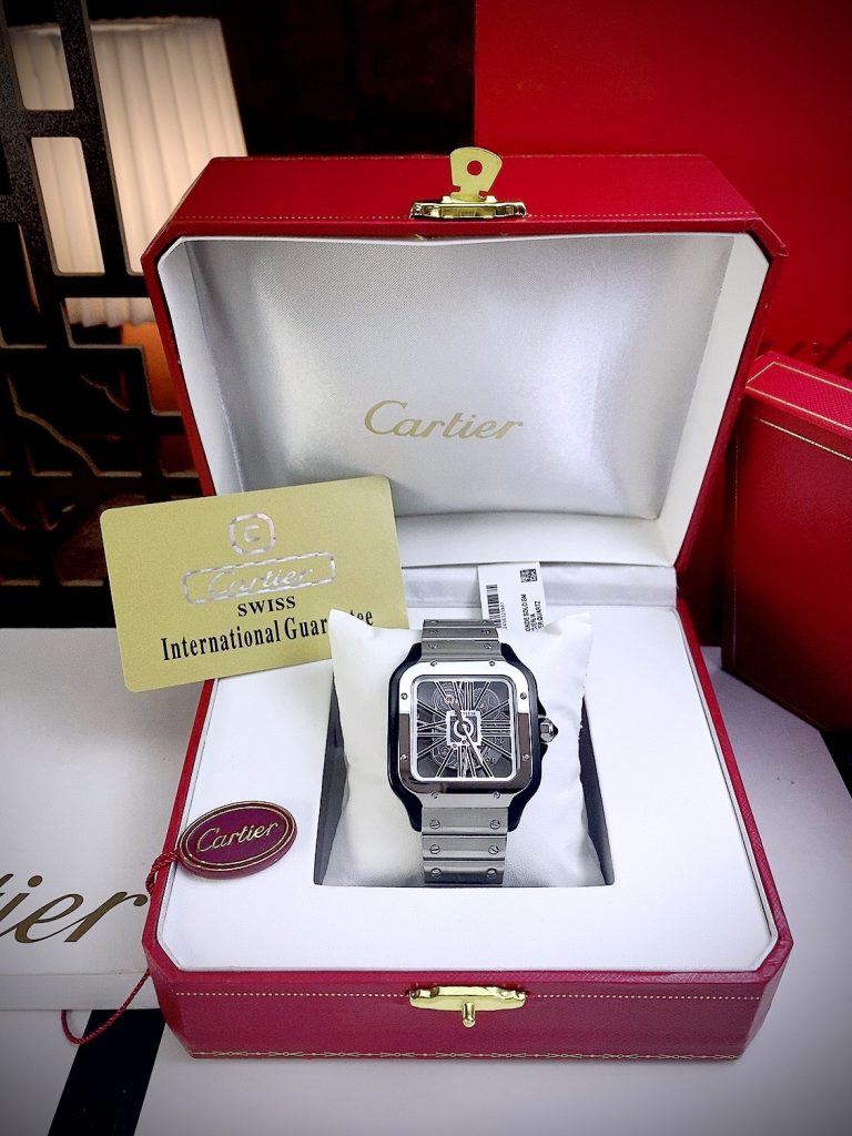Đồng hồ Cartier Santos nam máy Quartz Nhật Super Fake 38mm