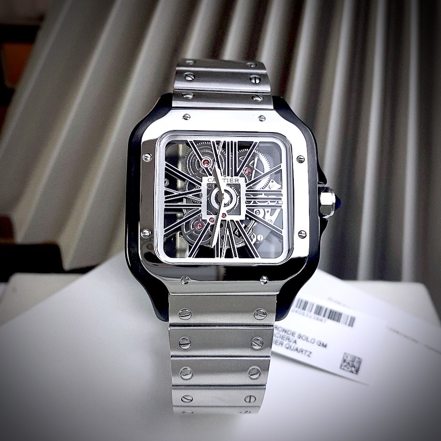 Đồng hồ Cartier Santos nam máy Quartz Nhật Super Fake 38mm