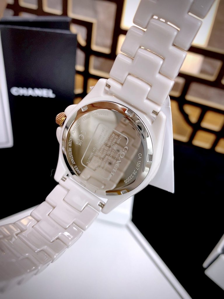 Đồng hồ Coach Ceramic Rainbow Crystal Bezal nữ máy Quartz Nhật Like auth 36mm