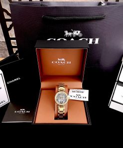 Đồng hồ Coach Park Mother nữ màu Vàng Gold Like auth 26mm