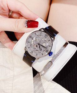 Đồng hồ Davena D31935 dây da chính hãng máy lộ cơ 38mm (5)