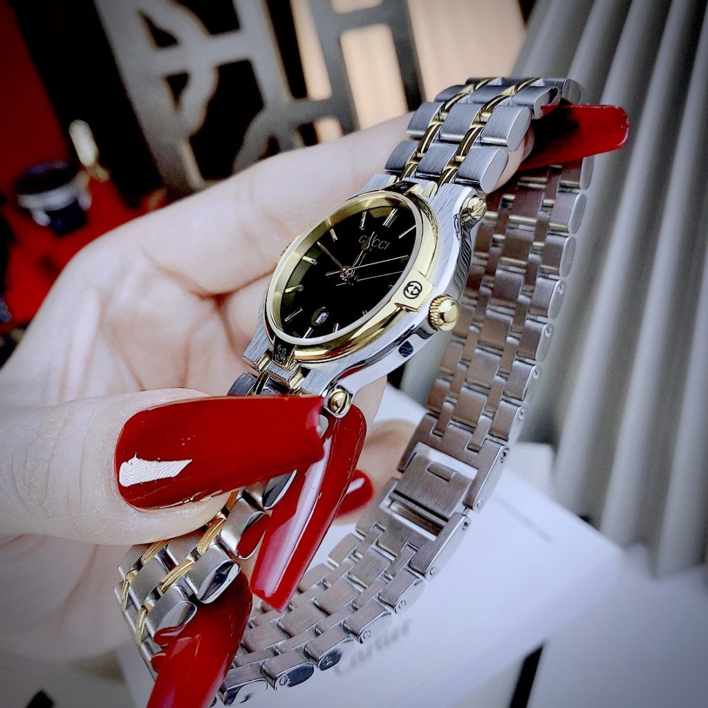Đồng hồ Gucci Lady nữ mặt đen Like auth 32mm