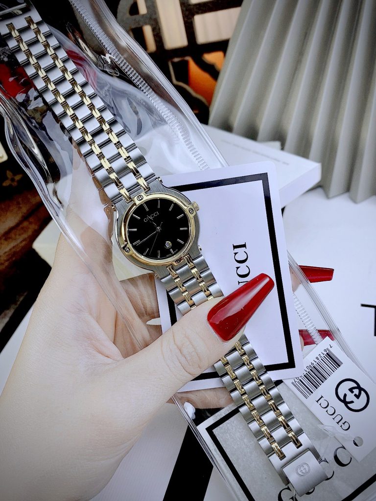 Đồng hồ Gucci Lady nữ mặt đen Like auth 32mm
