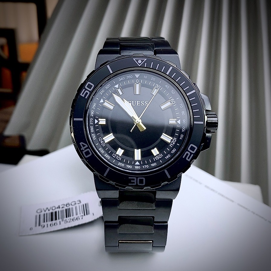 Đồng hồ Guess Analog nam full đen GW0426G3 Like auth 44mm