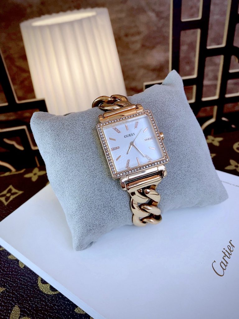 Đồng hồ Guess Chain Bracelet nữ đính đá W1030L4 Like auth 28x28mm