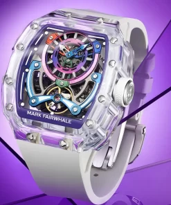 Đồng hồ Mark Fairwhale 6770 chính hãng nam dáng thùng rượu trong suốt 42mm (1)