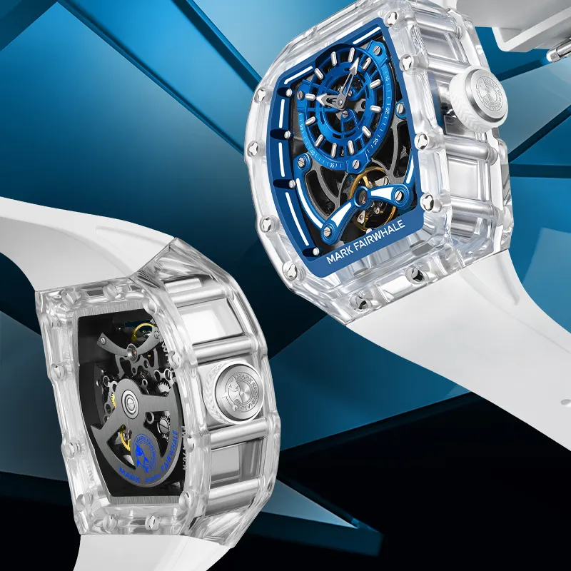 Đồng hồ Mark Fairwhale 6770 chính hãng nam dáng thùng rượu trong suốt 42mm (1)