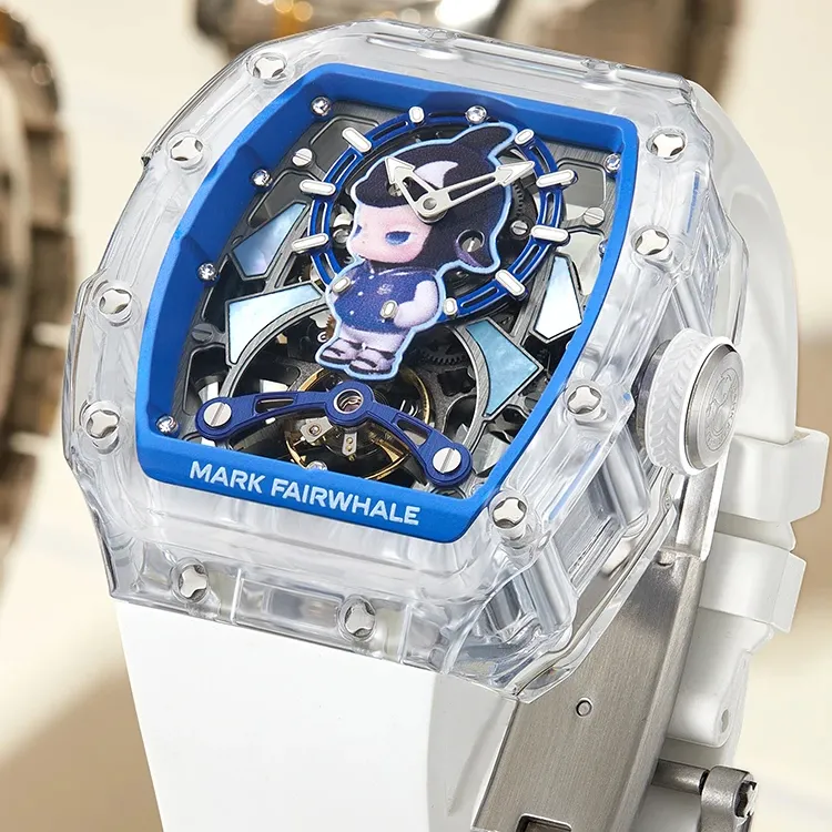 Đồng hồ Mark Fairwhale nam 6780 chính hãng cơ lộ máy vỏ trong suốt 42mm (1)