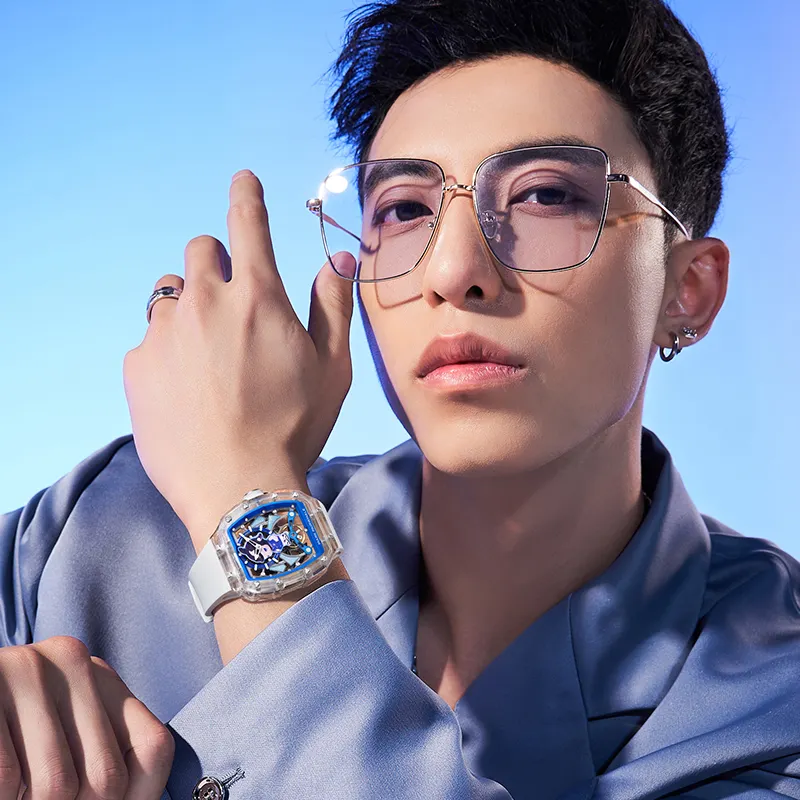 Đồng hồ Mark Fairwhale nam 6780 chính hãng cơ lộ máy vỏ trong suốt 42mm (1)