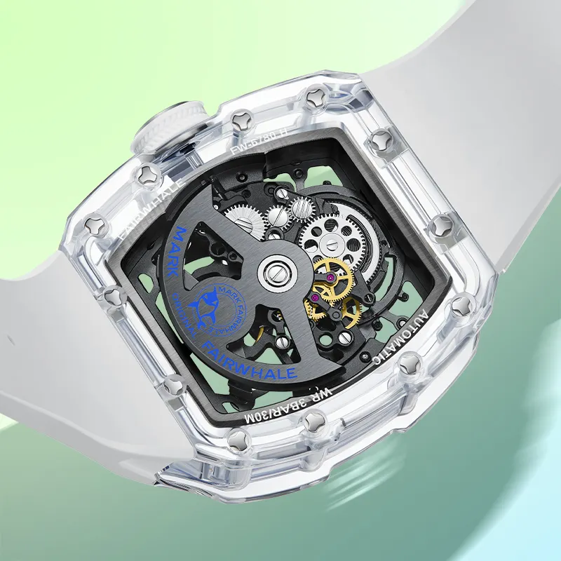 Đồng hồ Mark Fairwhale nam 6780 chính hãng cơ lộ máy vỏ trong suốt 42mm (1)