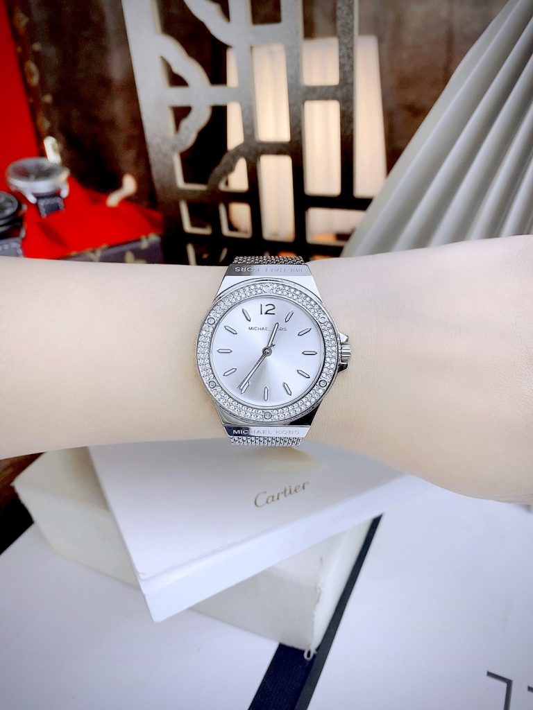 Đồng hồ Michael Kors Lenox Three-Hand Mesh nữ dây kim loại Mk7335 Like auth 37mm