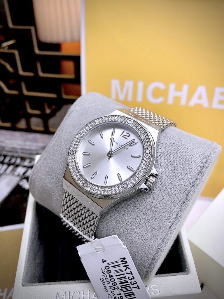 Đồng hồ Michael Kors Lenox Three-Hand Mesh nữ dây kim loại Mk7335 Like auth 37mm