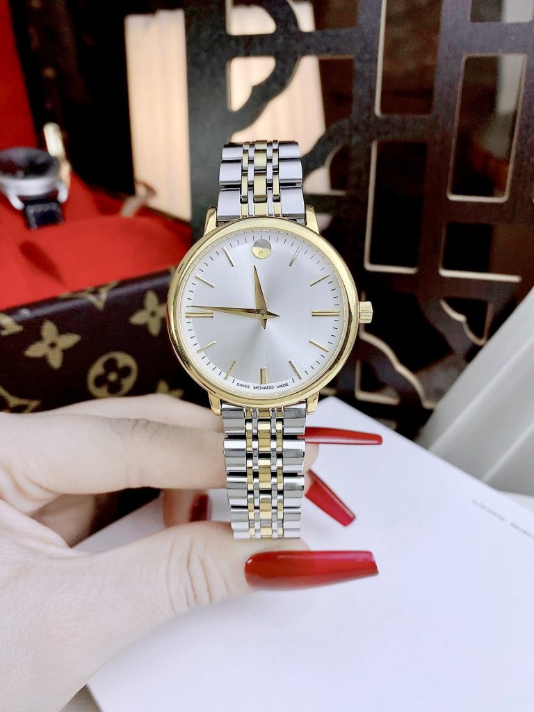 Đồng hồ Movado nữ dây kim loại Fake giá rẻ 34mm