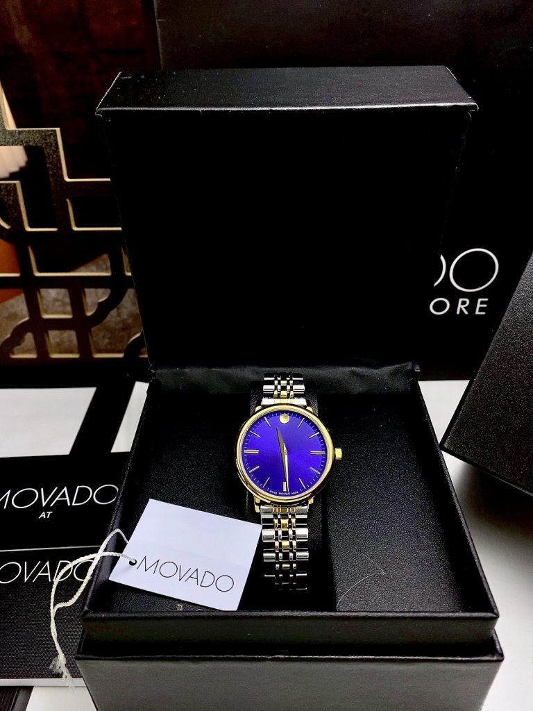 Đồng hồ Movado nữ mặt màu tím Super Fake 34mm