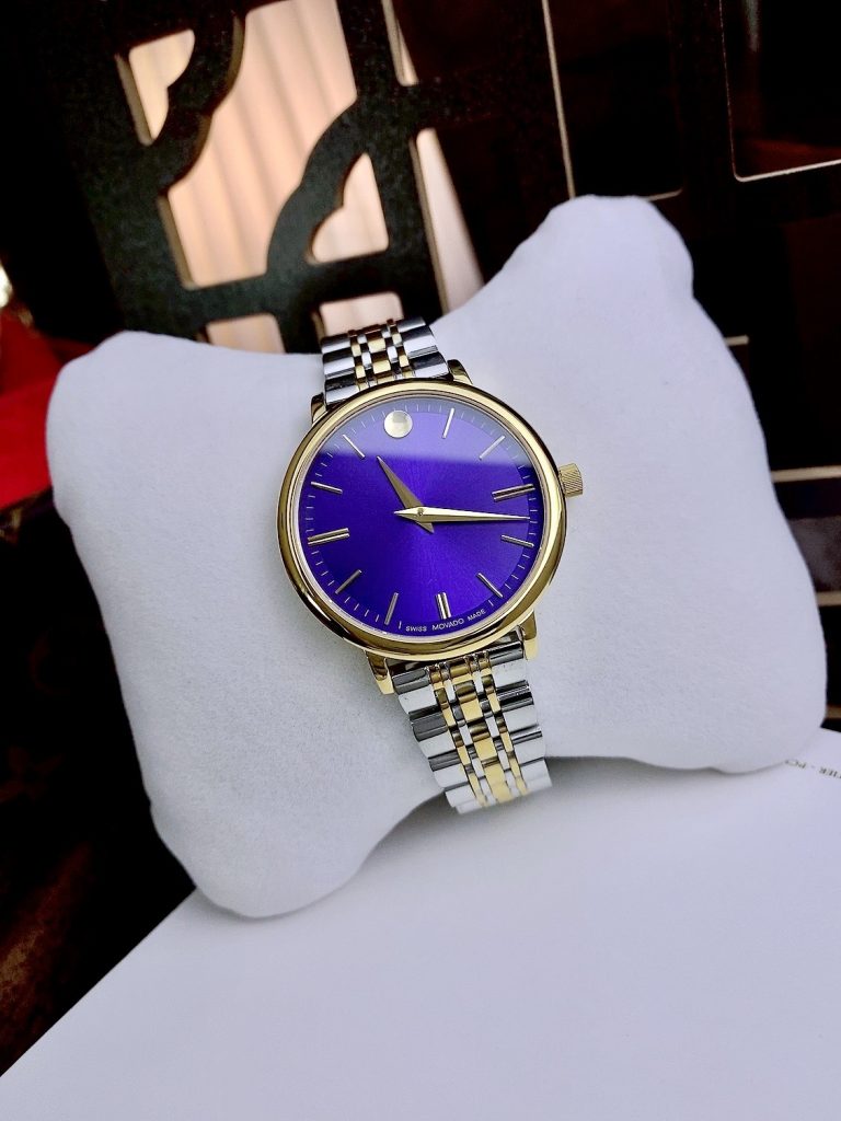Đồng hồ Movado nữ mặt màu tím Super Fake 34mm