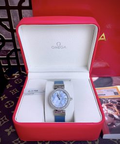 Đồng hồ Omega Deville nữ mặt xà cừ Fake giá rẻ 34mm