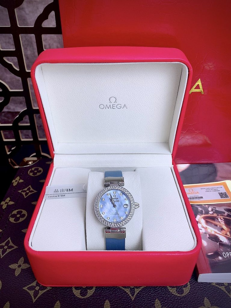 Đồng hồ Omega Deville nữ mặt xà cừ Fake giá rẻ 34mm