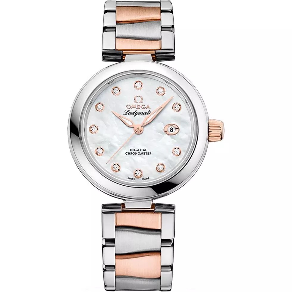 Đồng hồ Omega Ladymatic nữ mặt khảm trai Super Fake 34mm