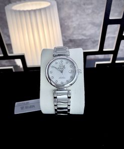 Đồng hồ Omega Ladymatic nữ mặt trắng Super Fake giá rẻ 34mm