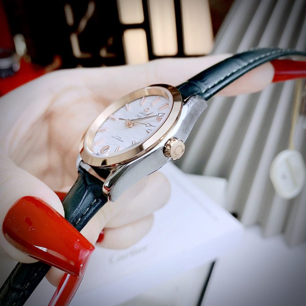 Đồng hồ Omega Seamaster AQua Terra nữ mặt trắng Fake cao cấp 34mm
