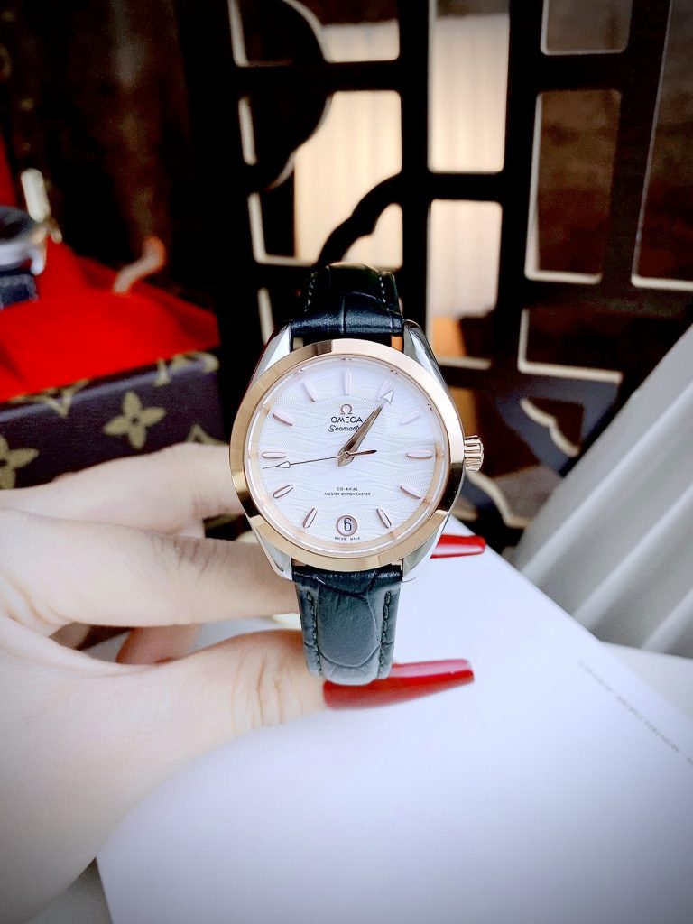 Đồng hồ Omega Seamaster AQua Terra nữ mặt trắng Fake cao cấp 34mm