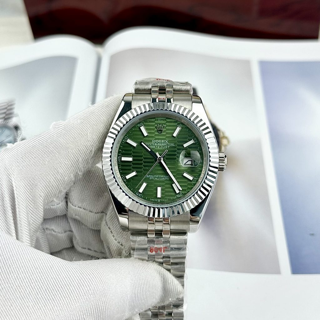 Đồng hồ Rolex DateJust nam mặt vân gấp Fake giá rẻ 41mm