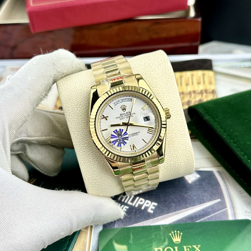 Đồng hồ Rolex Day-Date nam cọc số La Mã máy cơ Nhật Fake giá Rẻ 40mm