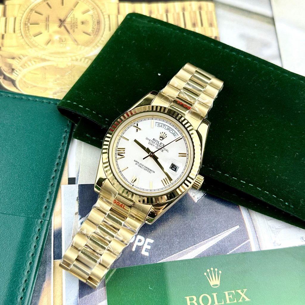 Đồng hồ Rolex Day-Date nam cọc số La Mã máy cơ Nhật Fake giá Rẻ 40mm