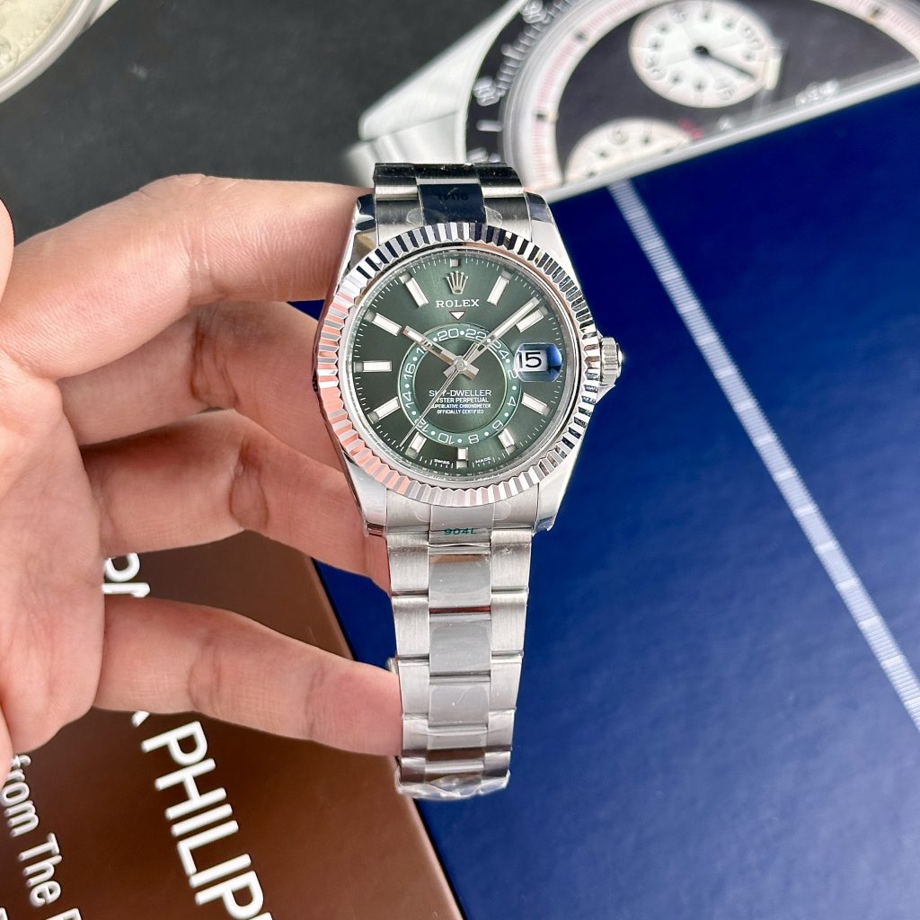 Đồng hồ Rolex Rep 11 Sky-Dweller 326934 mặt xanh lá cây 42mm (3)