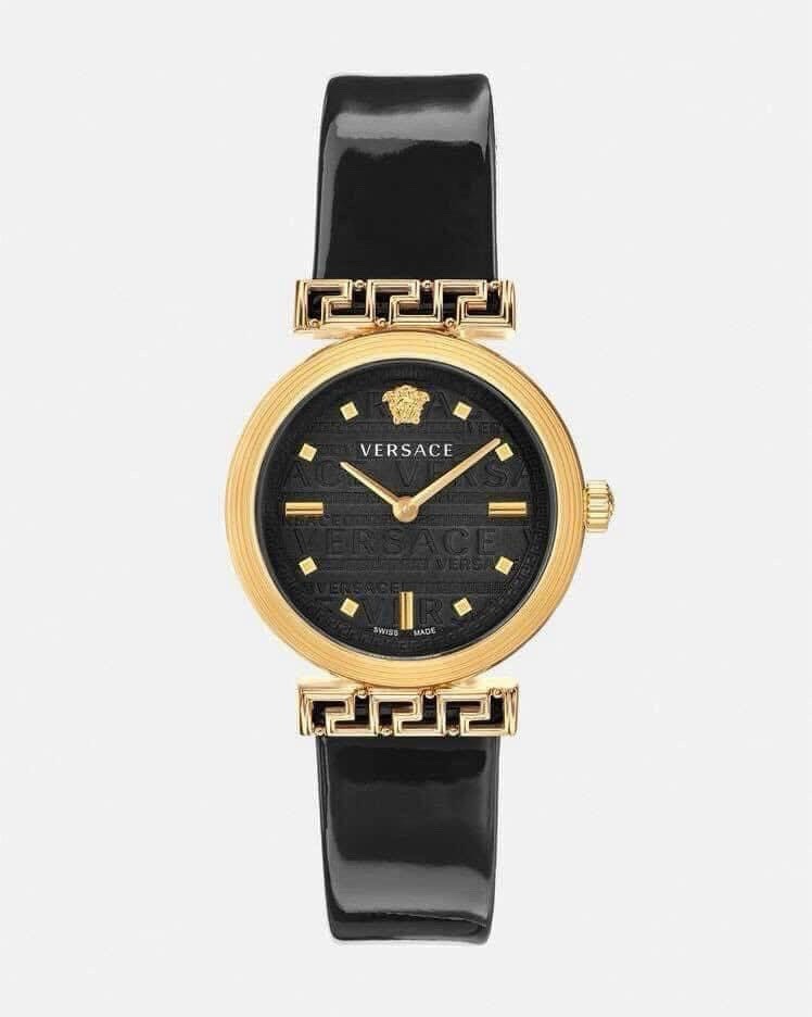 Đồng hỗ Versace Ladies Meander Black nữ màu Vàng Gold like auth 34mm