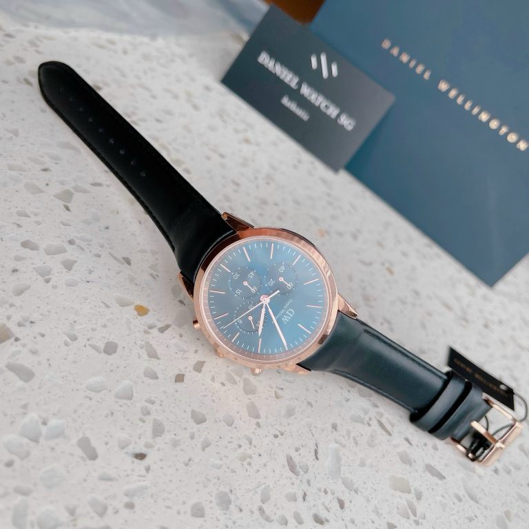 Đồng hồ nam Daniel Wellington Iconic Chrogarph mặt xanh lá Fake giá rẻ 42mm