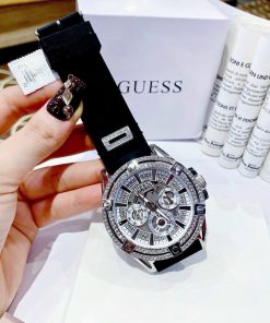 Đồng hồ nam Guess dây cao su đính đá GW0537G1 Like auth 48mm
