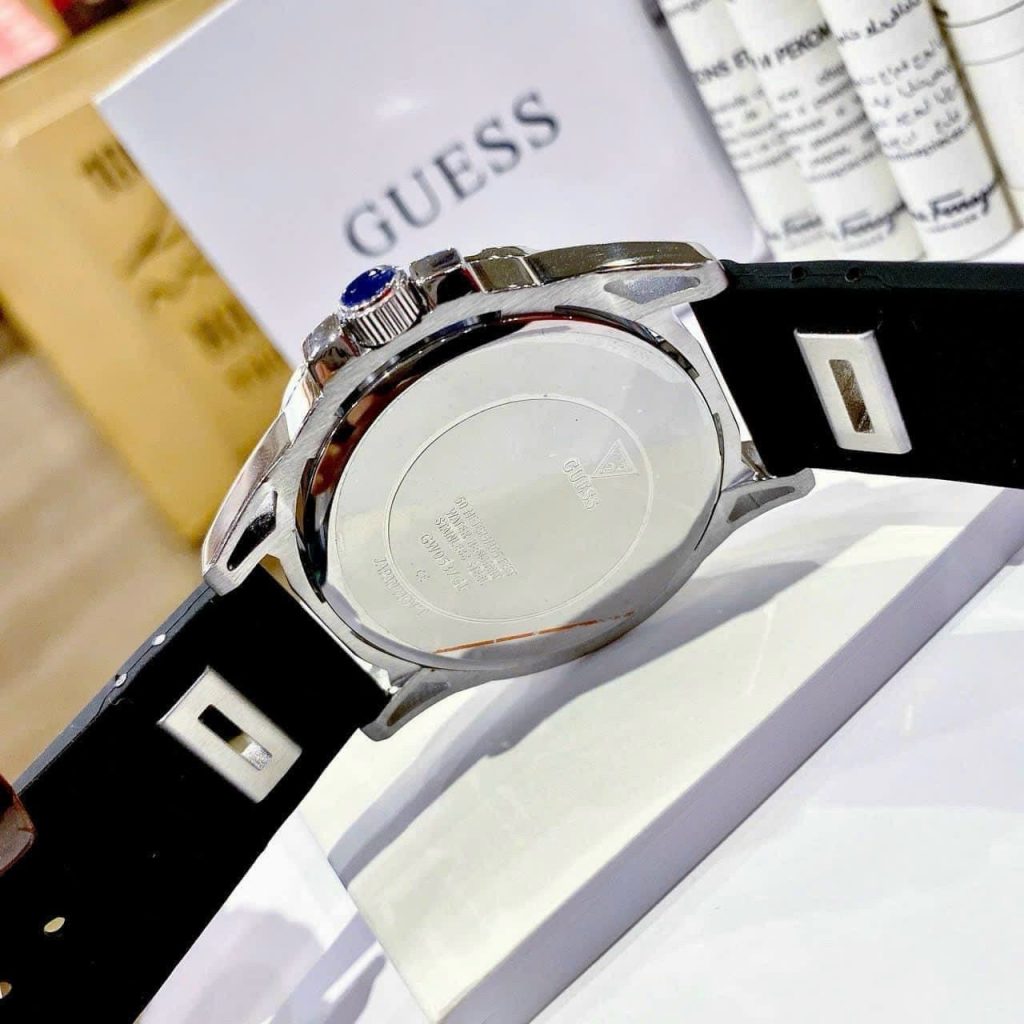 Đồng hồ nam Guess dây cao su đính đá GW0537G1 Like auth 48mm