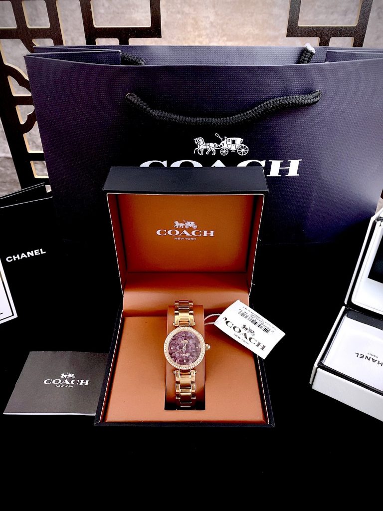 Đồng hồ nữ Coach Park Mother Rose Gold Like auth 26mm