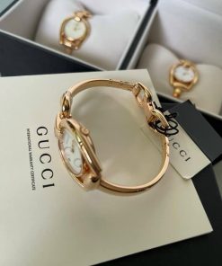 Đồng hồ nữ Gucci Ya 139508 Rose Gold Like auth 28mm