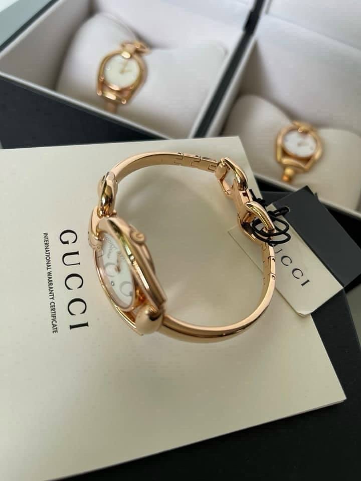 Đồng hồ nữ Gucci Ya 139508 Rose Gold Like auth 28mm